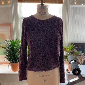 Pink and black tinsel sweater
